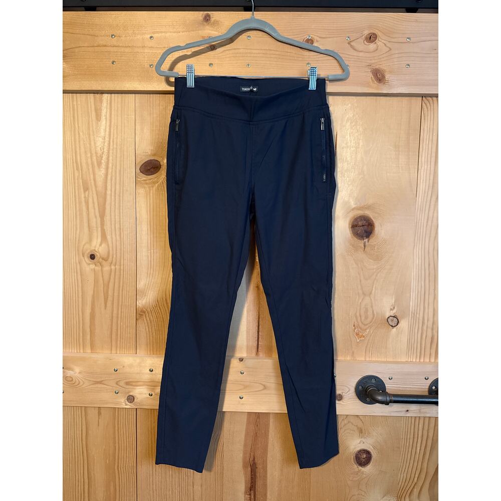 Toad & Co Flextime Moto Crop Pant Womens Dark Gray Size 6 Zipper Pockets Hiking